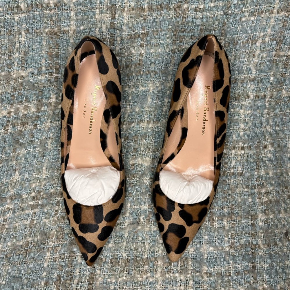 Rupert Sanderson New Nada Leather Stiletto Heels in Leopard Pony - Picture 9 of 10